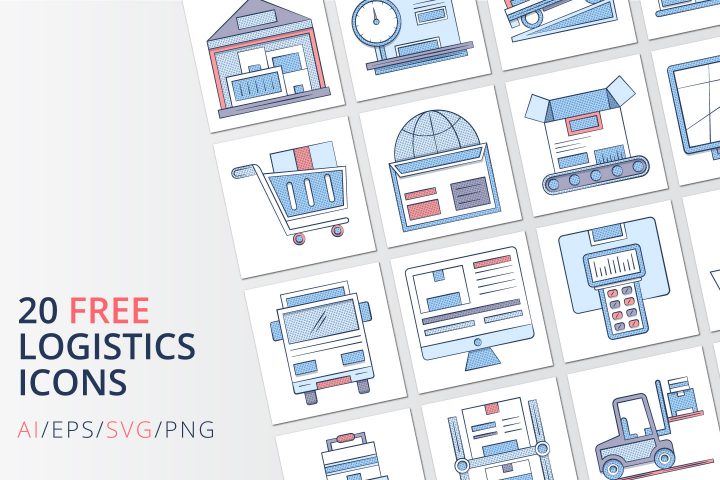 20 Free Logistics Icons AI, EPS, SVG, PNG Format