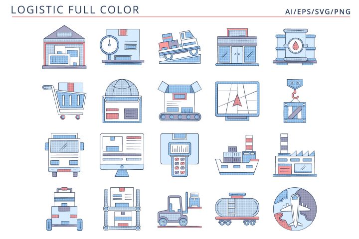 20 Free Logistics Icons AI, EPS, SVG, PNG Format