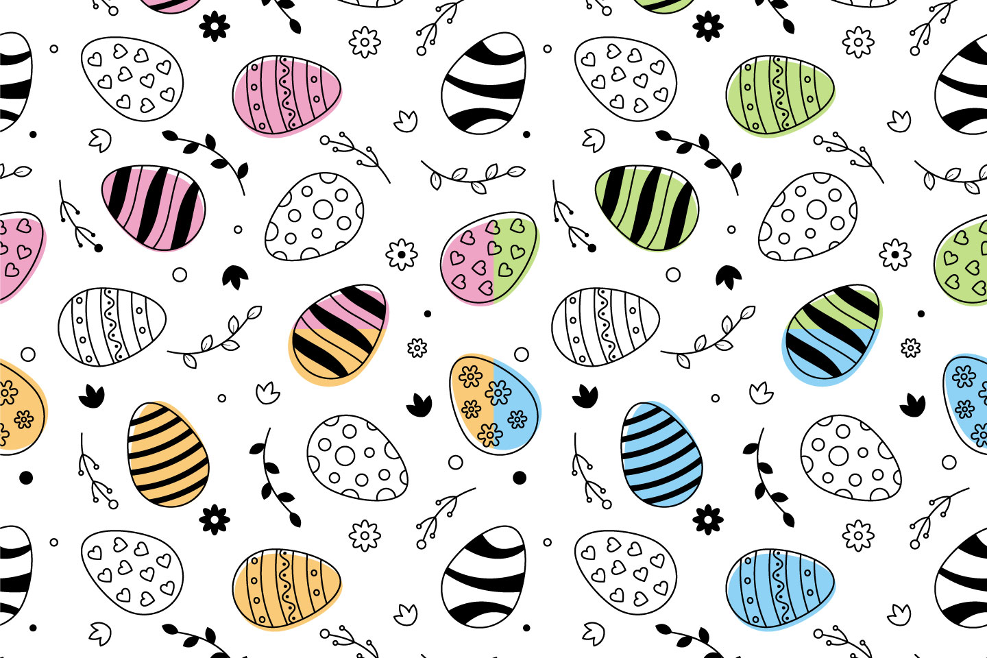 Easter Vector Free Seamless Pattern - GraphicSurf.com