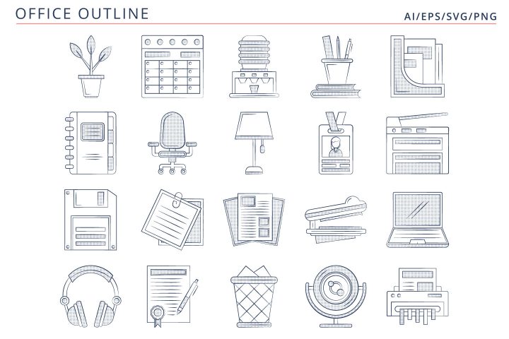 Free 20 Office Vector Icons (AI, EPS, SVG, PNG files)