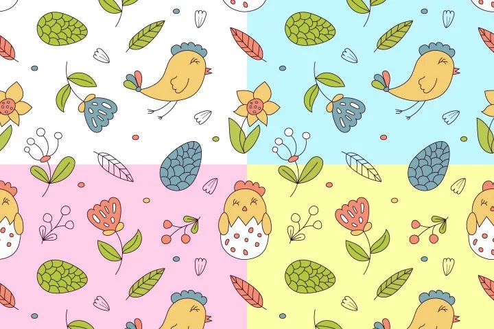 Hello Spring Vector Free Seamless Pattern