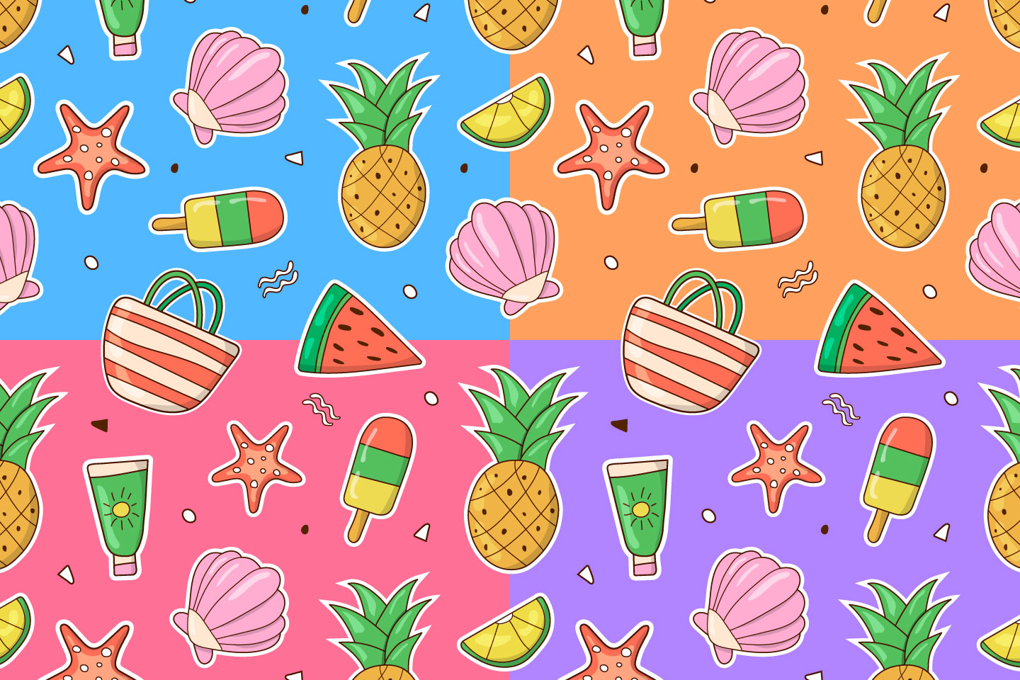 Summer seamless Vectors & Illustrations for Free Download