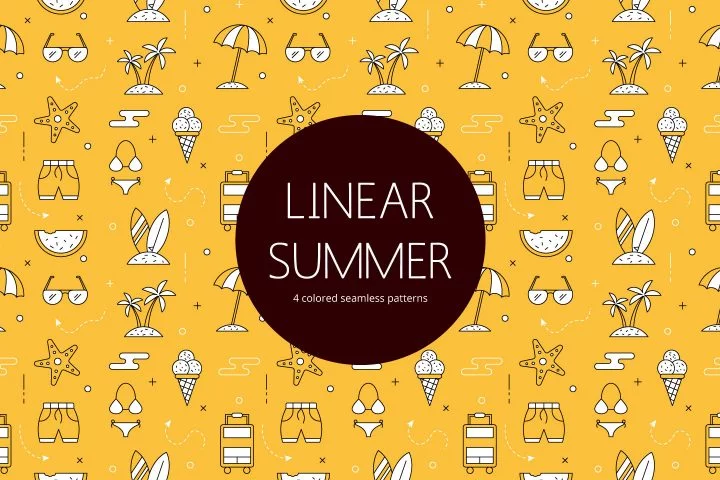 Summer Linear Vector Seamless Free Pattern