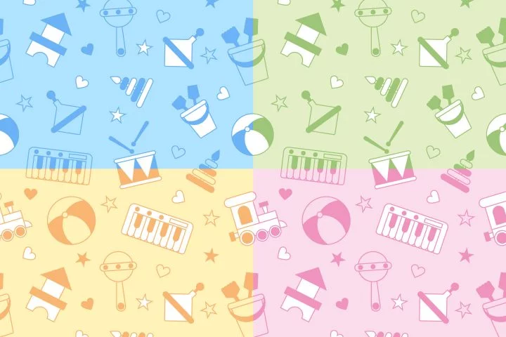Baby Toy Vector Seamless Free Pattern
