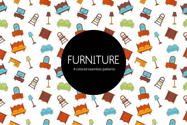 Furniture Vector Seamless Free Pattern