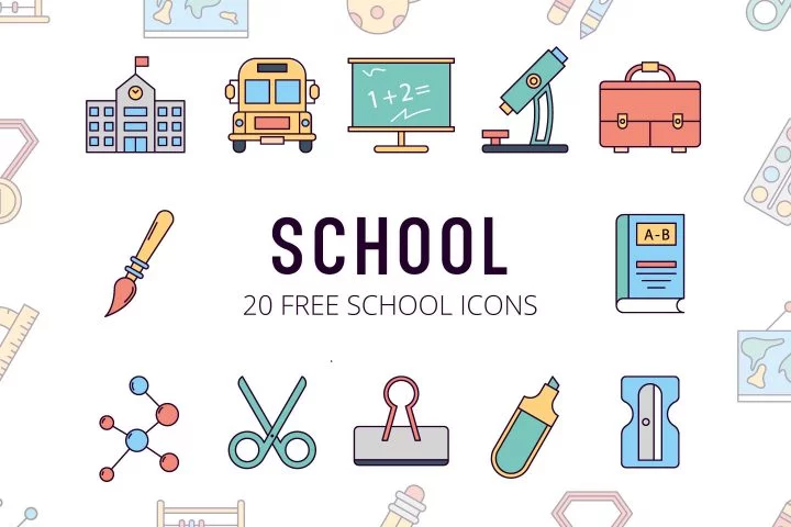 School Vector Free Icon Set
