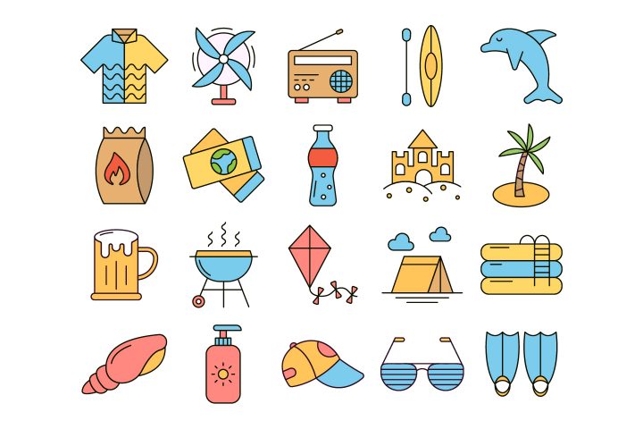 Summer Time Vector Free Icon Set