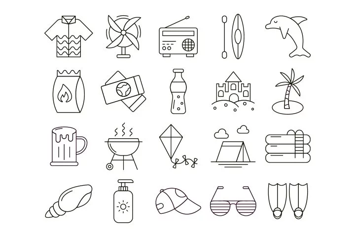 Summer Time Vector Free Icon Set