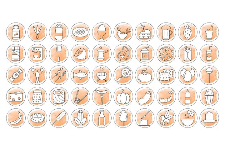100 Cooking Instagram Story Highlight Icons