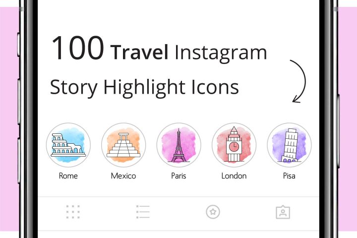 100 Travel Instagram Story Highlight Icons