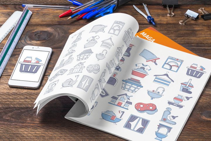 50 Cleaning Icons (AI, EPS, SVG, PNG files)