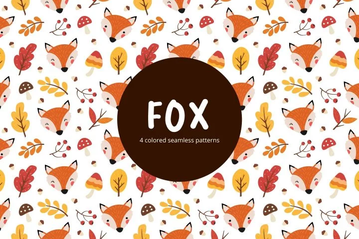 Fox Vector Free Seamless Pattern