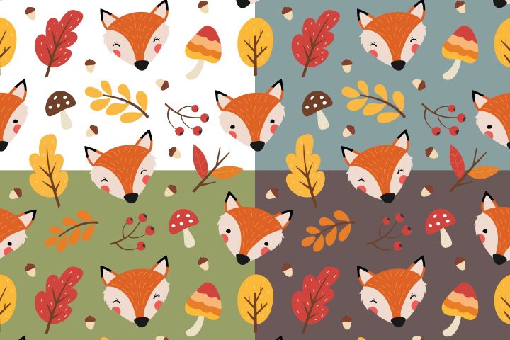 Fox Vector Free Seamless Pattern