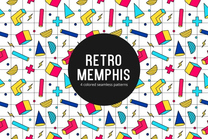 Retro Memphis Free Seamless Pattern