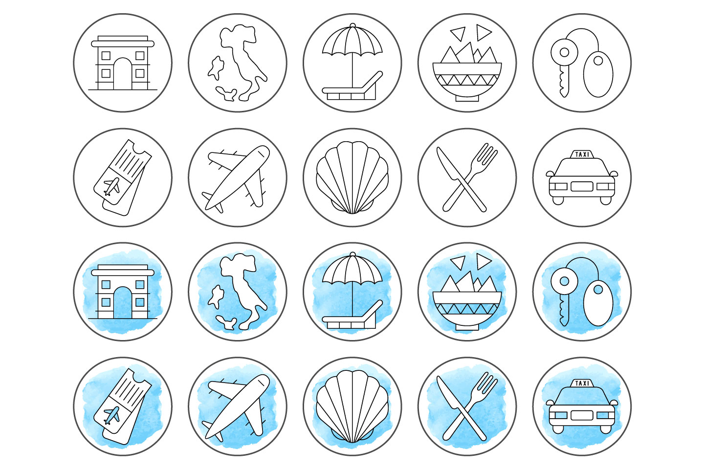 travel icons for instagram highlights free