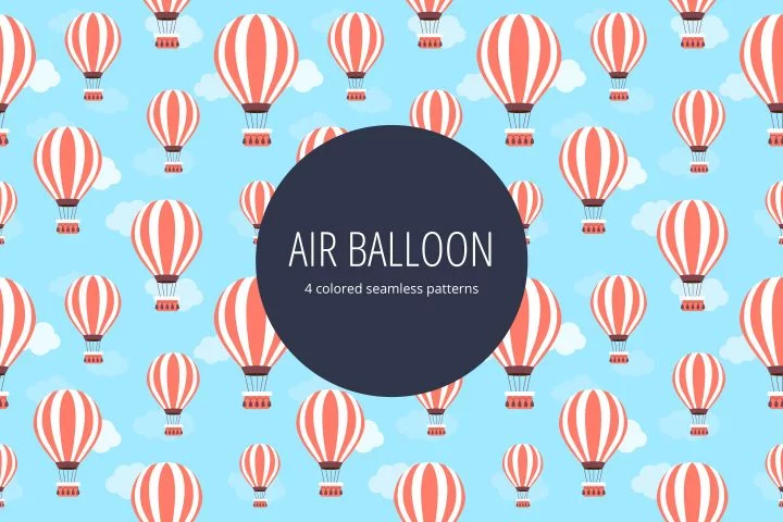 Air Balloon Vector Seamless Pattern