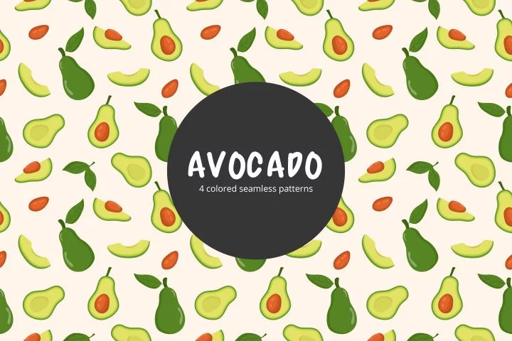 Avocado Vector Free Seamless Pattern