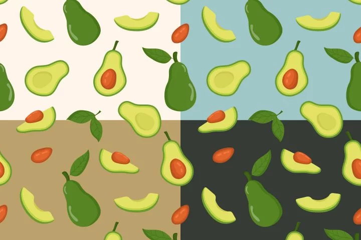 Avocado Vector Free Seamless Pattern