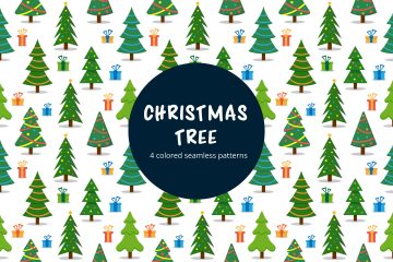 Christmas Tree Vector Seamless Pattern