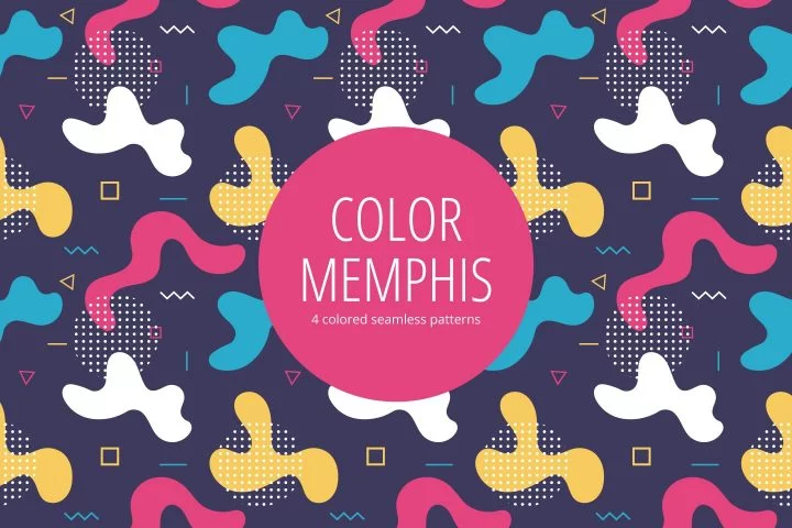 Color Memphis Free Seamless Pattern