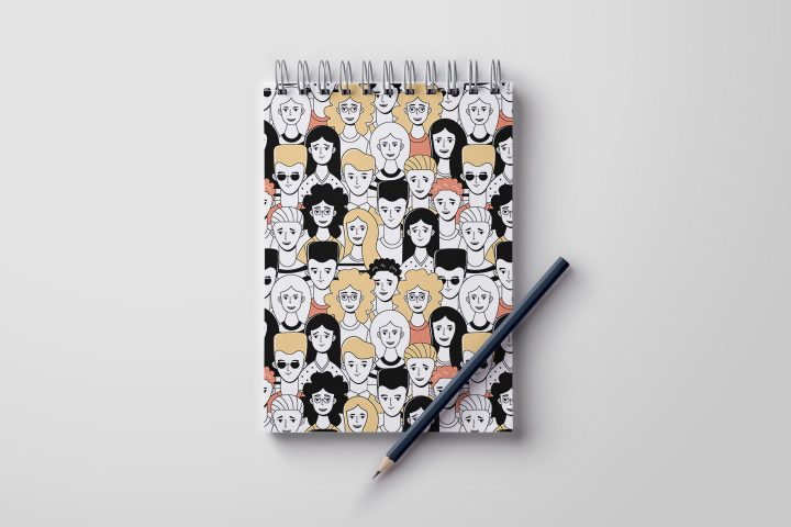 Doodle People Vector Free Seamless Pattern