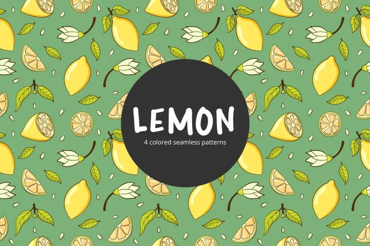 Lemon Vector Free Seamless Pattern