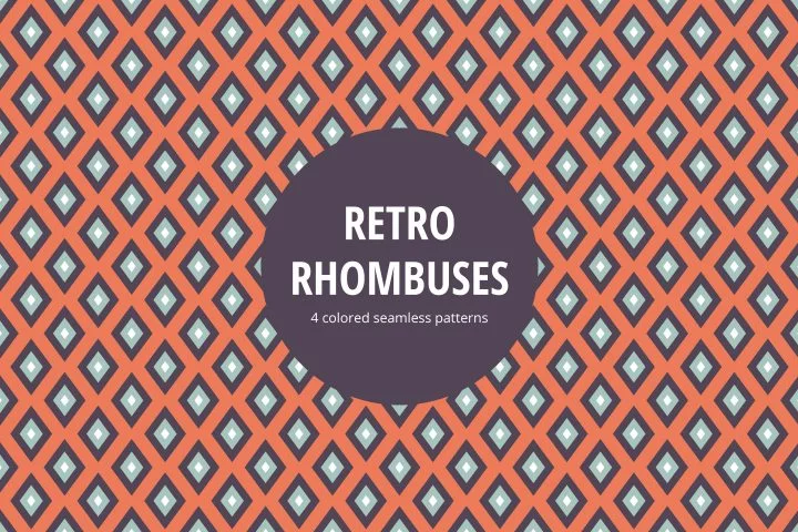 Retro Rhombuses Vector Seamless Pattern