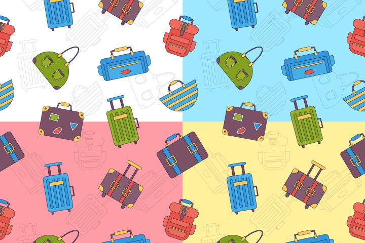 Travel Cases Vector Seamless Pattern
