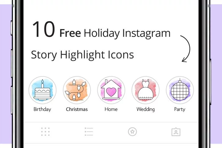 10 Free Holiday Instagram Story Highlight Icons