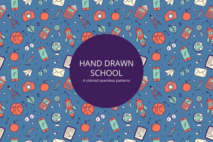 Hand Drawn School Vector Seamless Pattern