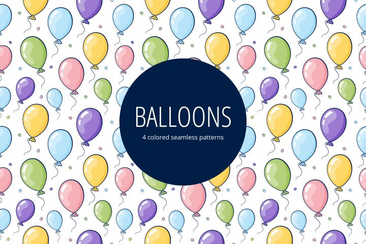 Balloons Vector Free Seamless Pattern