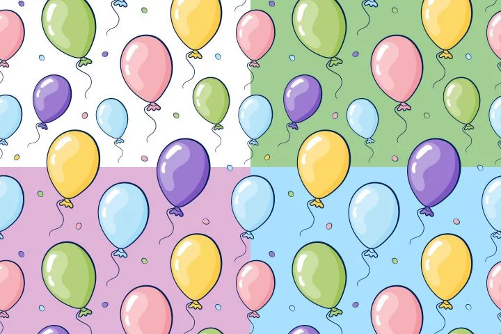 Balloons Vector Free Seamless Pattern