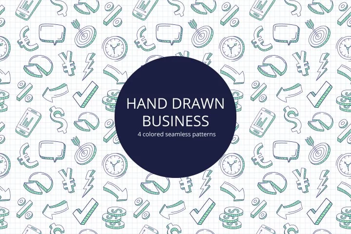 Hand Drawn Business Vector Seamless Pattern