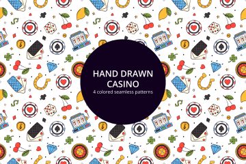 Hand Drawn Casino Vector Seamless Pattern