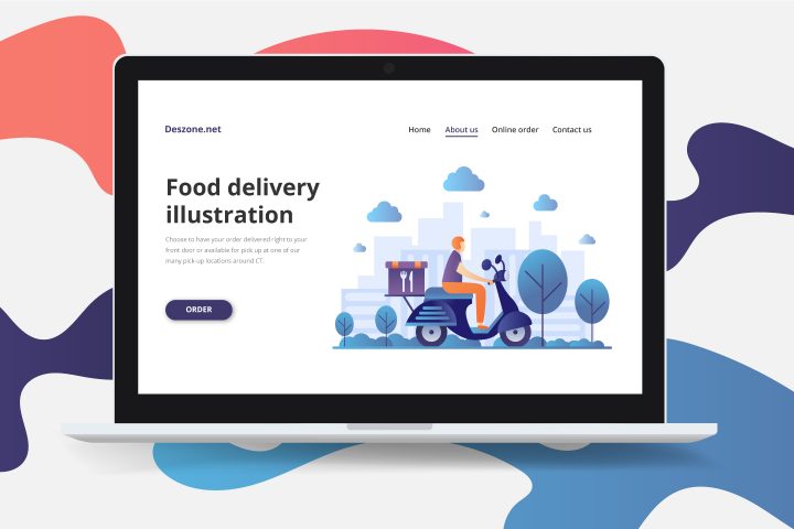Food Delivery Vector Illustration