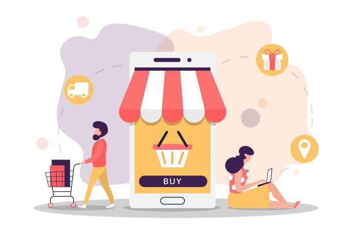Online Shopping Vector Illustration