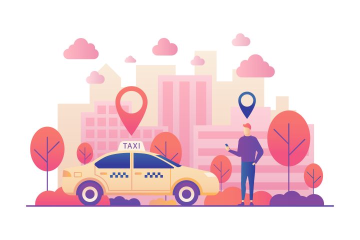 Taxi Order Vector Illustration
