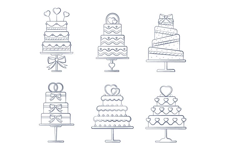 A Collection of 6 Wedding Cakes