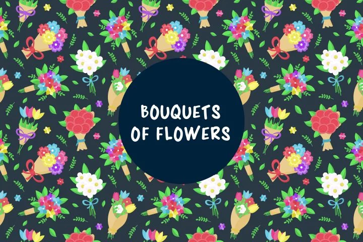 Seamless Pattern Consisting of Bouquets of Flowers