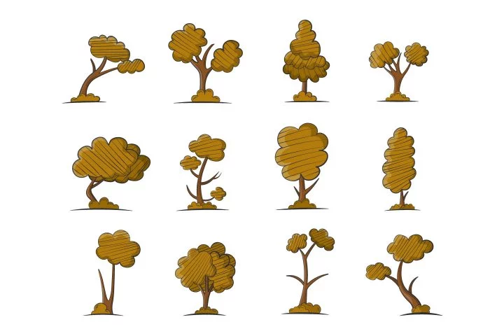 Autumn Trees Vector Objects