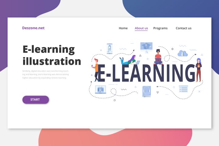 Banner E-learning Concept Vector Design