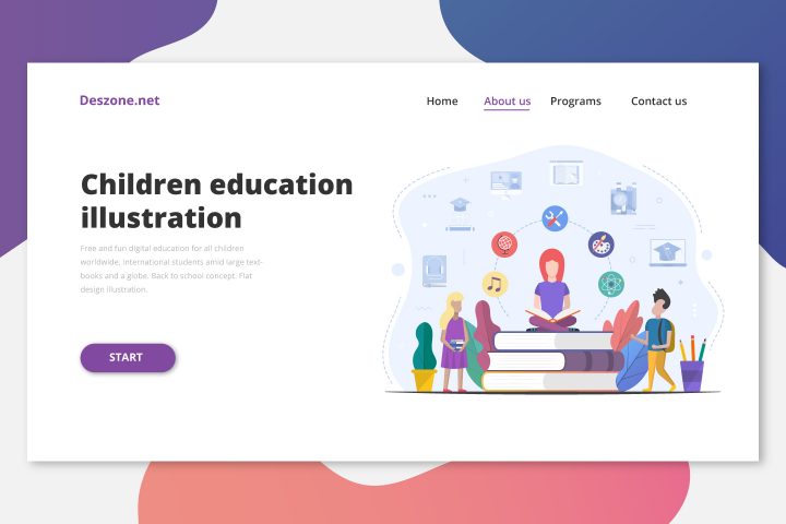 Books and Education for Children Flat Design