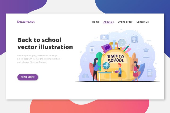 Boy and Girl are Going to School Free Vector Design