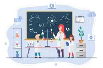 Chemistry Lesson in Children Concept