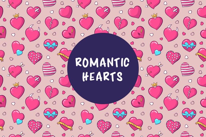 Colorful Pattern of Romantic Hearts