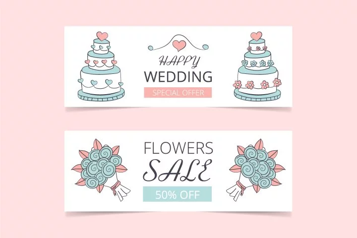 Commercial Banner for Advertising on the Theme of Wedding and Love