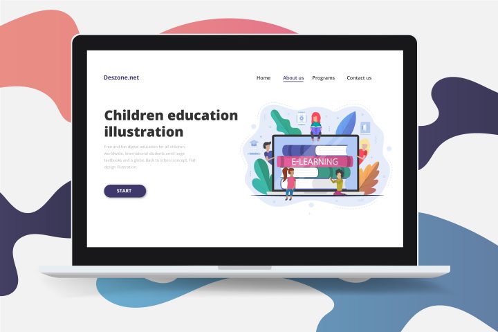 E-learning Kids Concept Illustration Flat Design