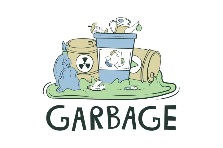Illustration on the Topic of Garbage for Websites Vector Design