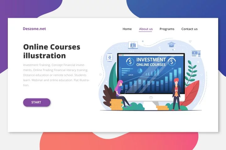 Investment Online Courses Vector Design