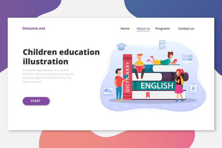 Kid English Learning Free Vector Design